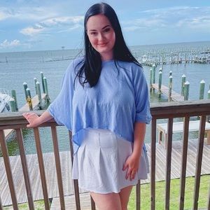 Free People Medium Light Blue Blouse